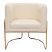 Kit 02 Poltronas Decorativas Betina Base Aço Ouro Fosco Bouclé Off White - Nexta Casa
