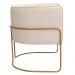 Kit 02 Poltronas Decorativas Betina Base Aço Ouro Fosco Bouclé Off White - Nexta Casa