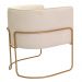 Kit 02 Poltronas Decorativas Betina Base Aço Ouro Fosco Bouclé Off White - Nexta Casa