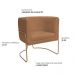 Kit 02 Poltronas Decorativas Betina Base Aço Ouro Fosco Bouclé Terracota - Nexta Casa