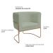 Kit 02 Poltronas Decorativas Betina Base Aço Ouro Fosco Bouclé Verde Claro - Nexta Casa
