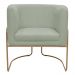 Kit 02 Poltronas Decorativas Betina Base Aço Ouro Fosco Bouclé Verde Claro - Nexta Casa