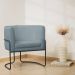 Kit 02 Poltronas Decorativas Betina Base Aço Preto Bouclé Azul Claro - Nexta Casa