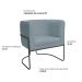 Kit 02 Poltronas Decorativas Betina Base Aço Preto Bouclé Azul Claro - Nexta Casa