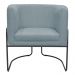 Kit 02 Poltronas Decorativas Betina Base Aço Preto Bouclé Azul Claro - Nexta Casa