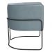 Kit 02 Poltronas Decorativas Betina Base Aço Preto Bouclé Azul Claro - Nexta Casa