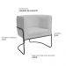 Kit 02 Poltronas Decorativas Betina Base Aço Preto Bouclé Cinza Claro - Nexta Casa