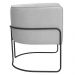 Kit 02 Poltronas Decorativas Betina Base Aço Preto Bouclé Cinza Claro - Nexta Casa