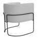 Kit 02 Poltronas Decorativas Betina Base Aço Preto Bouclé Cinza Claro - Nexta Casa