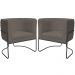 Kit 02 Poltronas Decorativas Betina Base Aço Preto Bouclé Marrom - Nexta Casa
