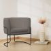 Kit 02 Poltronas Decorativas Betina Base Aço Preto Bouclé Marrom - Nexta Casa