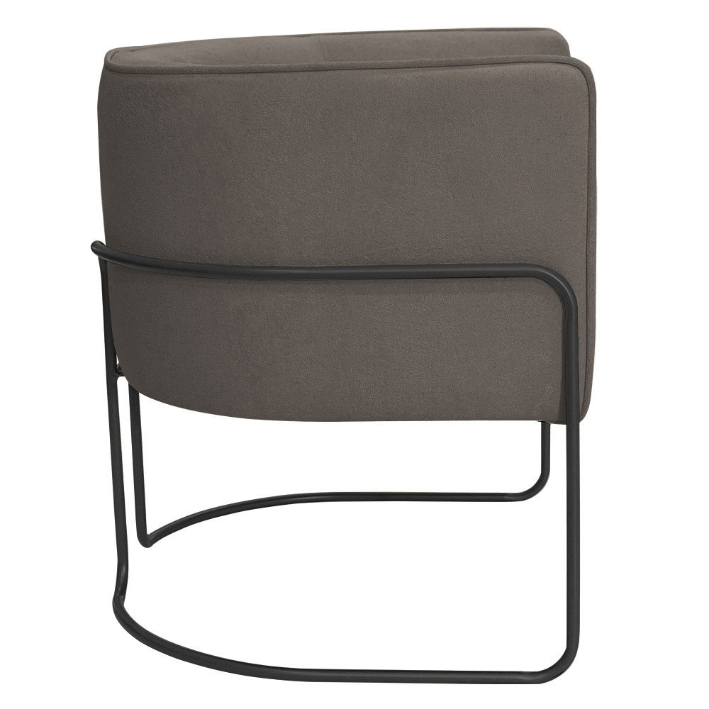 Kit 02 Poltronas Decorativas Betina Base Aço Preto Bouclé Marrom - Nexta Casa