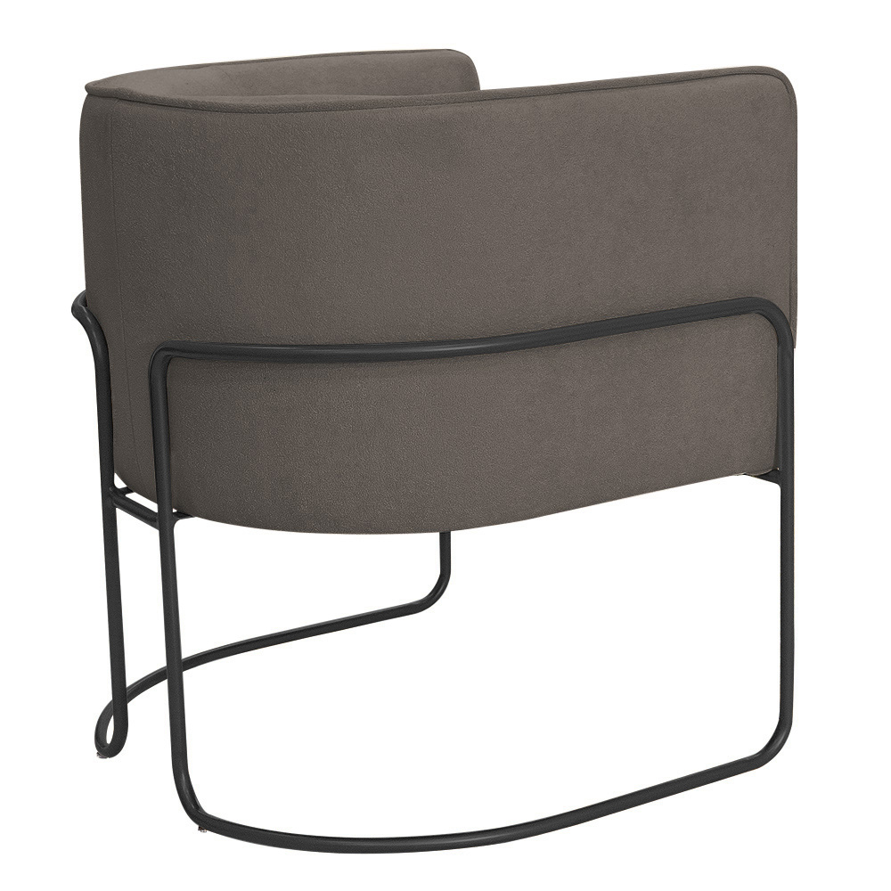 Kit 02 Poltronas Decorativas Betina Base Aço Preto Bouclé Marrom - Nexta Casa