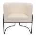 Kit 02 Poltronas Decorativas Betina Base Aço Preto Bouclé Off White - Nexta Casa