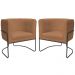 Kit 02 Poltronas Decorativas Betina Base Aço Preto Bouclé Terracota - Nexta Casa
