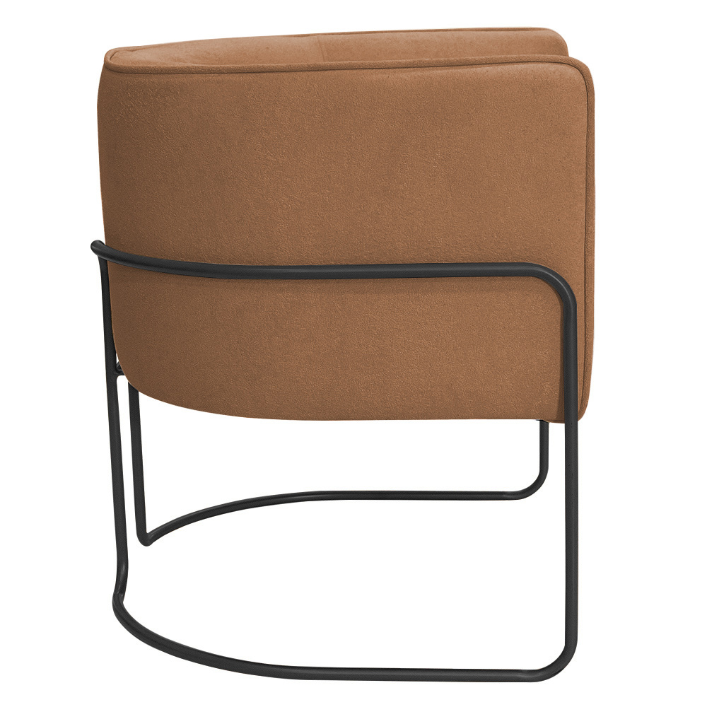 Kit 02 Poltronas Decorativas Betina Base Aço Preto Bouclé Terracota - Nexta Casa