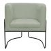 Kit 02 Poltronas Decorativas Betina Base Aço Preto Bouclé Verde Claro - Nexta Casa