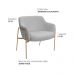 Kit 02 Poltronas Decorativas Jade Base Aço Ouro Fosco Bouclé Cinza Claro - Nexta Casa