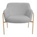 Kit 02 Poltronas Decorativas Jade Base Aço Ouro Fosco Bouclé Cinza Claro - Nexta Casa