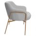 Kit 02 Poltronas Decorativas Jade Base Aço Ouro Fosco Bouclé Cinza Claro - Nexta Casa