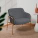 Kit 02 Poltronas Decorativas Jade Base Aço Ouro Fosco Bouclé Grafite - Nexta Casa