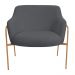 Kit 02 Poltronas Decorativas Jade Base Aço Ouro Fosco Bouclé Grafite - Nexta Casa