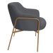 Kit 02 Poltronas Decorativas Jade Base Aço Ouro Fosco Bouclé Grafite - Nexta Casa