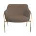 Kit 02 Poltronas Decorativas Jade Base Aço Ouro Fosco Bouclé Marrom - Nexta Casa