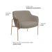 Kit 02 Poltronas Decorativas Jade Base Aço Ouro Fosco Bouclé Marrom Claro - Nexta Casa
