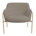 Kit 02 Poltronas Decorativas Jade Base Aço Ouro Fosco Bouclé Marrom Claro - Nexta Casa