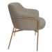 Kit 02 Poltronas Decorativas Jade Base Aço Ouro Fosco Bouclé Marrom Claro - Nexta Casa