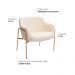 Kit 02 Poltronas Decorativas Jade Base Aço Ouro Fosco Bouclé Off White - Nexta Casa