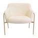 Kit 02 Poltronas Decorativas Jade Base Aço Ouro Fosco Bouclé Off White - Nexta Casa