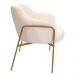 Kit 02 Poltronas Decorativas Jade Base Aço Ouro Fosco Bouclé Off White - Nexta Casa