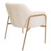 Kit 02 Poltronas Decorativas Jade Base Aço Ouro Fosco Bouclé Off White - Nexta Casa