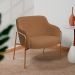 Kit 02 Poltronas Decorativas Jade Base Aço Ouro Fosco Bouclé Terracota - Nexta Casa