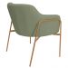 Kit 02 Poltronas Decorativas Jade Base Aço Ouro Fosco Bouclé Verde Claro - Nexta Casa