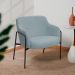 Kit 02 Poltronas Decorativas Jade Base Aço Preto Bouclé Azul Claro - Nexta Casa