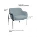 Kit 02 Poltronas Decorativas Jade Base Aço Preto Bouclé Azul Claro - Nexta Casa