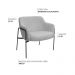 Kit 02 Poltronas Decorativas Jade Base Aço Preto Bouclé Cinza Claro - Nexta Casa