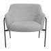 Kit 02 Poltronas Decorativas Jade Base Aço Preto Bouclé Cinza Claro - Nexta Casa