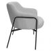 Kit 02 Poltronas Decorativas Jade Base Aço Preto Bouclé Cinza Claro - Nexta Casa