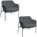 Kit 02 Poltronas Decorativas Jade Base Aço Preto Bouclé Grafite - Nexta Casa