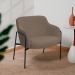 Kit 02 Poltronas Decorativas Jade Base Aço Preto Bouclé Marrom - Nexta Casa