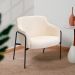 Kit 02 Poltronas Decorativas Jade Base Aço Preto Bouclé Off White - Nexta Casa