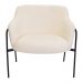 Kit 02 Poltronas Decorativas Jade Base Aço Preto Bouclé Off White - Nexta Casa