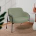 Kit 02 Poltronas Decorativas Jade Base Aço Preto Bouclé Verde - Nexta Casa