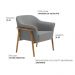 Kit 02 Poltronas Luna Base Madeira Poliéster Cinza - Nexta Casa