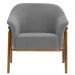 Kit 02 Poltronas Luna Base Madeira Poliéster Cinza - Nexta Casa