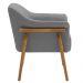 Kit 02 Poltronas Luna Base Madeira Poliéster Cinza - Nexta Casa